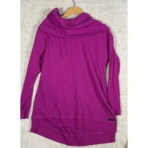 Calvin Klein Performance Womens Magenta Waffle Knit Cowl Neck Tunic Top Size‎ L